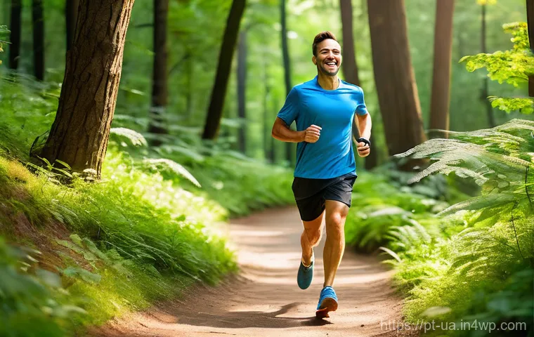 블루 운동 처방의 효과적인 피드백 시스템 - **Prompt:** A diverse group of three individuals (one man and two women, all in their 30s-40s) are g...