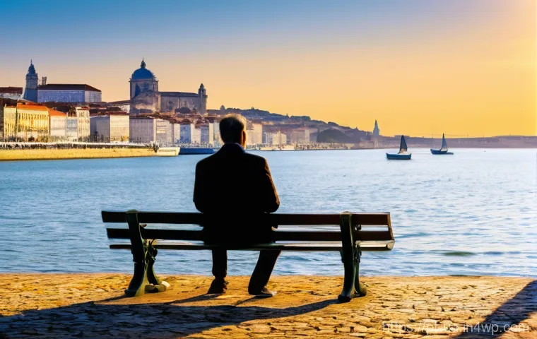 블루 운동 처방과 정신적 회복력의 관계 - **Prompt:** A serene scene along the banks of the Tejo River in Lisbon, Portugal, during late aftern...