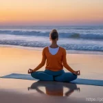 블루 운동 처방의 효과적인 프로그램 구성 - **"Serene Dawn Yoga by the Atlantic in Portugal"**
    A lone woman in her late 20s to early 30s, wi...